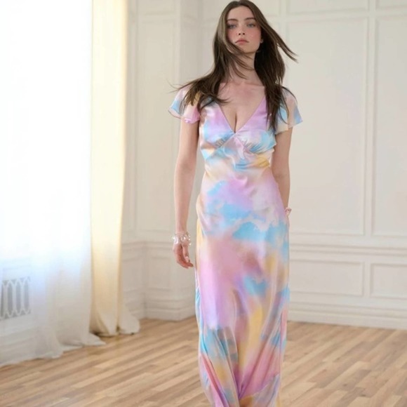 SELKIE The Dopamine Flutter Rainbow Slip Dress (size XS & S) - Picture 2 of 11